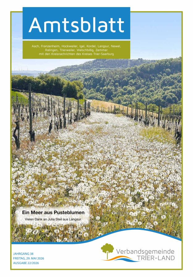 Amtsblatt VG Trier-Land Titelblatt 22/2026