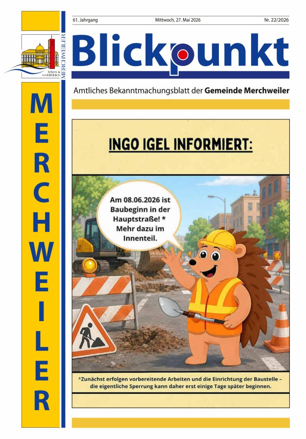 Blickpunkt Merchweiler Titelblatt 22/2026