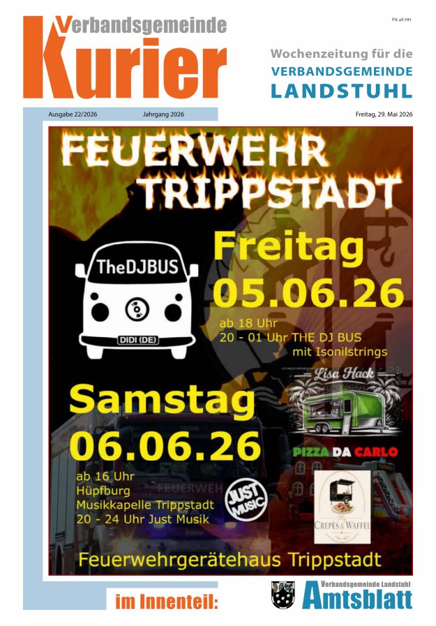 Verbandsgemeinde Kurier Landstuhl Titelblatt 22/2026