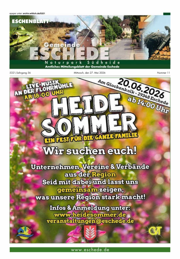 Eschenblatt Titelblatt 11/2026