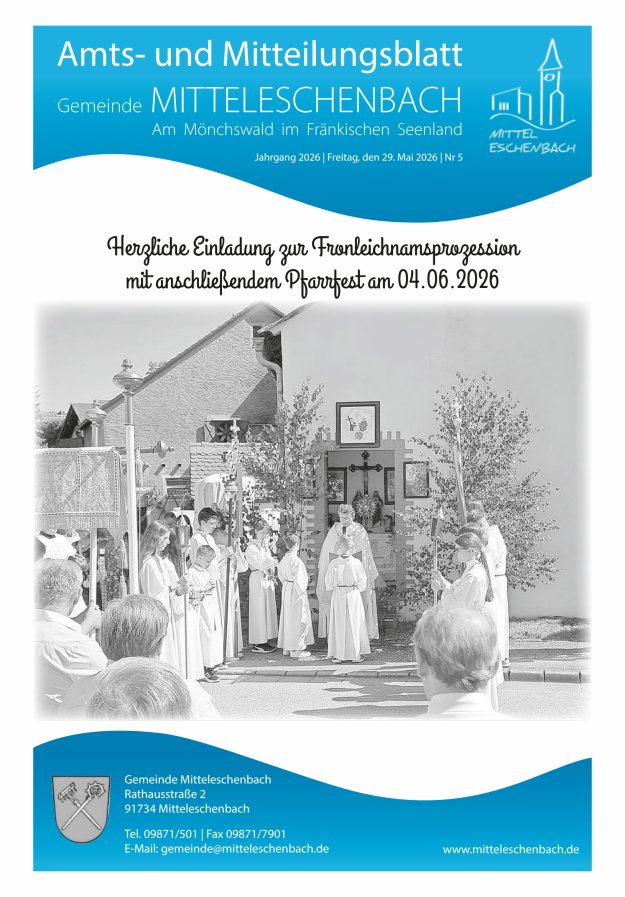 Amts- und Mitteilungsblatt Gemeinde Mitteleschenbach Titelblatt 05/2026