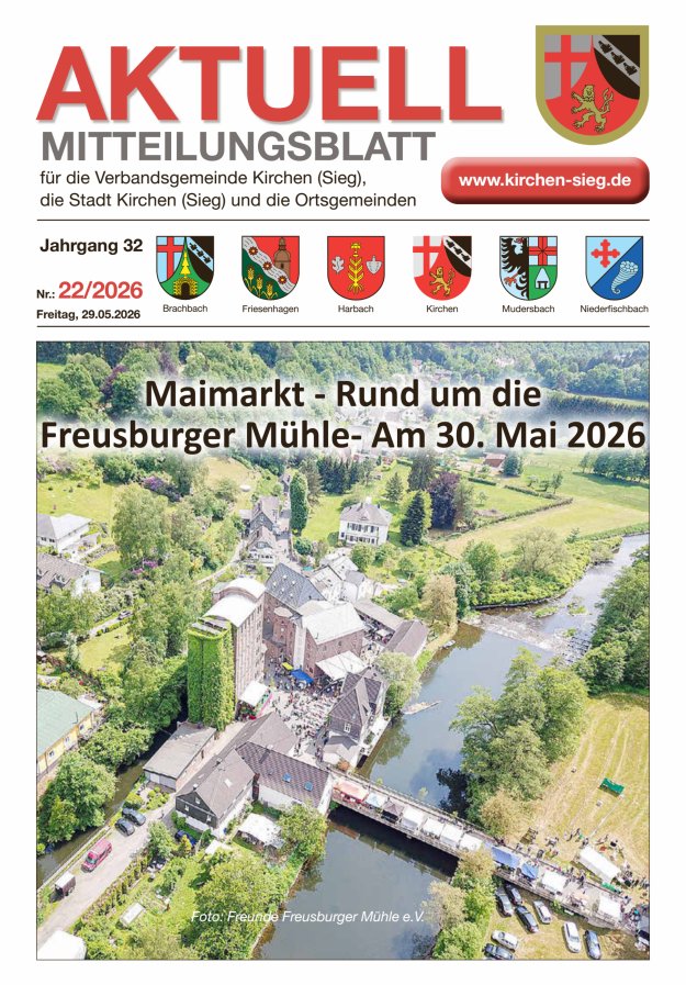 Aktuell - Mitteilungsblatt für die VG Kirchen (Sieg) Titelblatt 22/2026