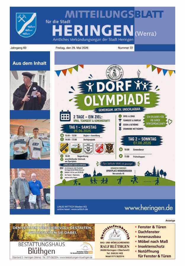 Mitteilungsblatt Heringen Titelblatt 22/2026