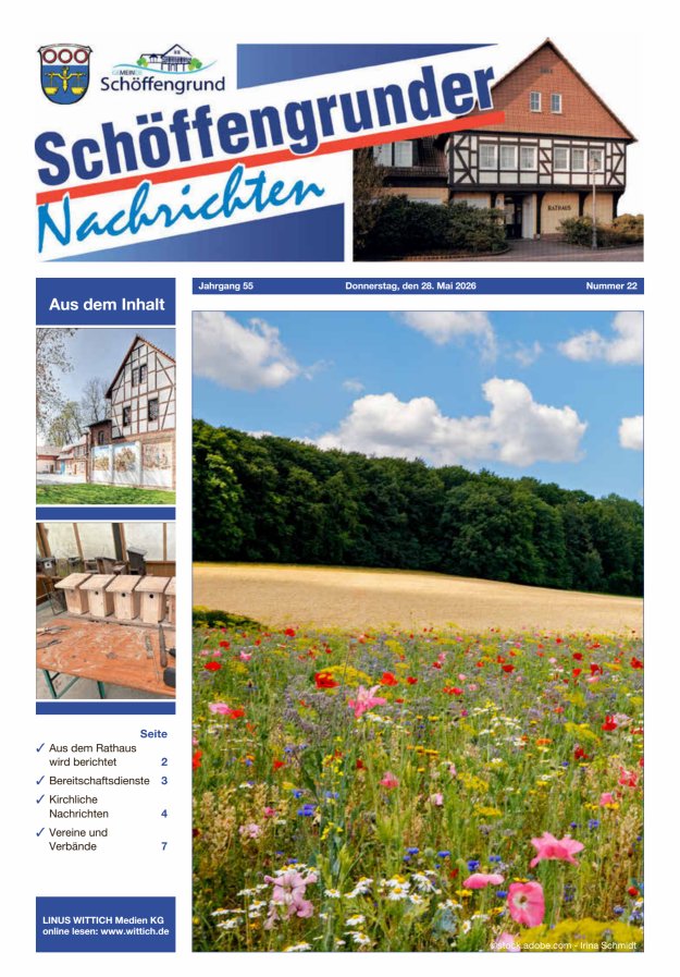 Schöffengrunder Nachrichten Titelblatt 22/2026