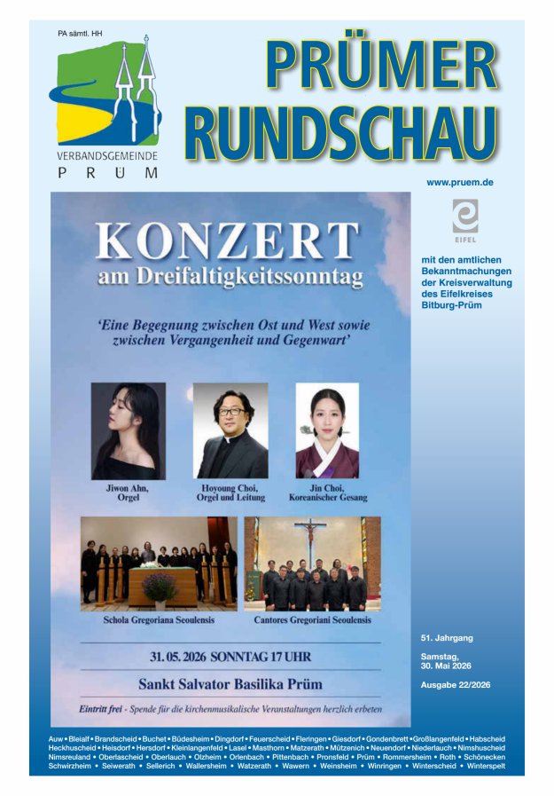 Prümer Rundschau Titelblatt 22/2026