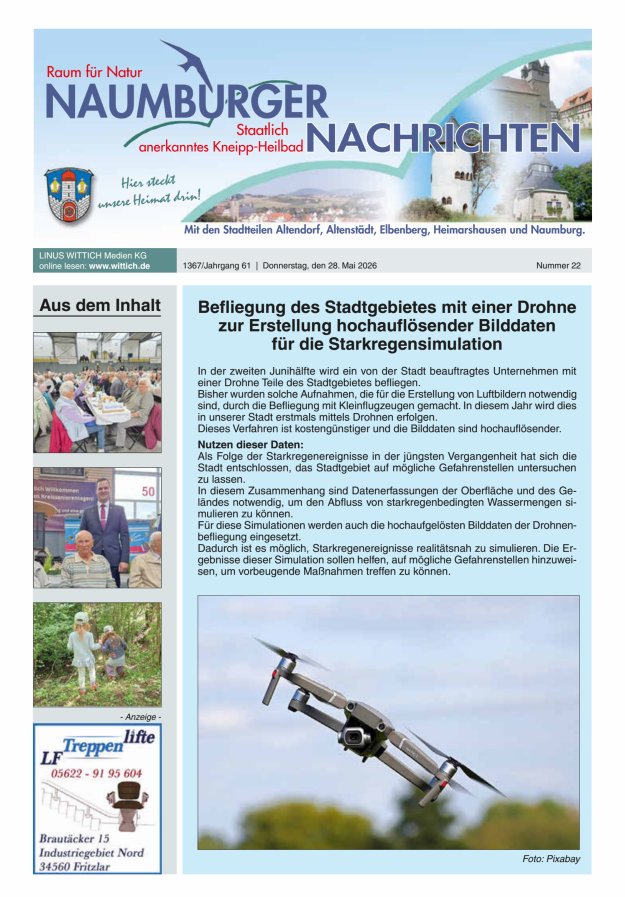 Naumburger Nachrichten Titelblatt 22/2026