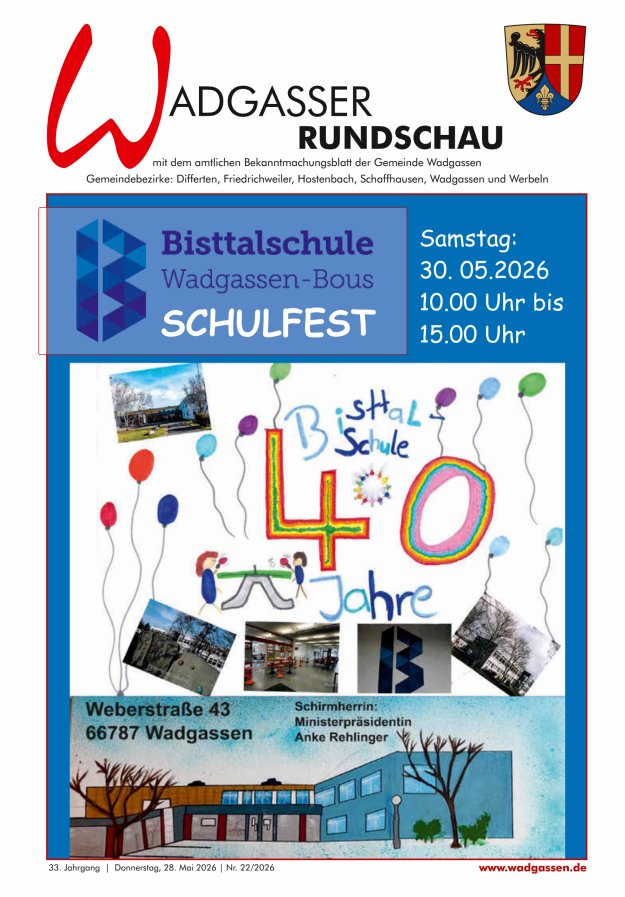Wadgasser Rundschau Titelblatt 22/2026