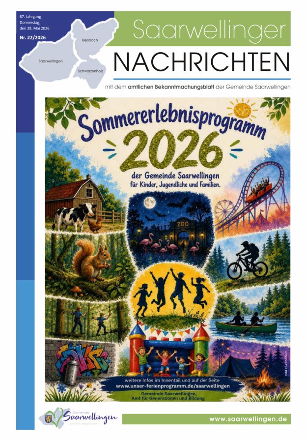 Saarwellinger Nachrichten Titelblatt 22/2026
