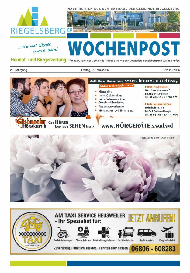 Riegelsberger Wochenpost Titelblatt 22/2026