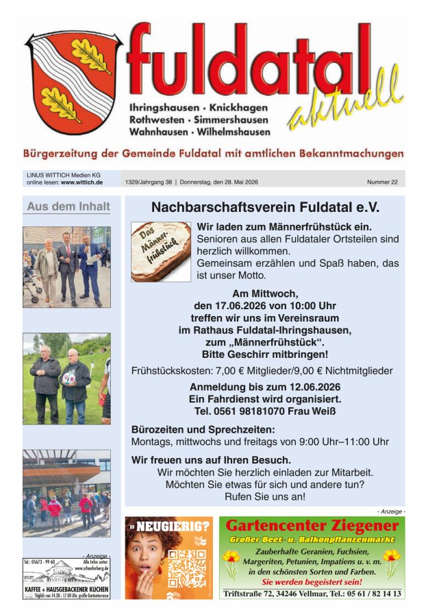 Fuldatal aktuell Titelblatt 22/2026