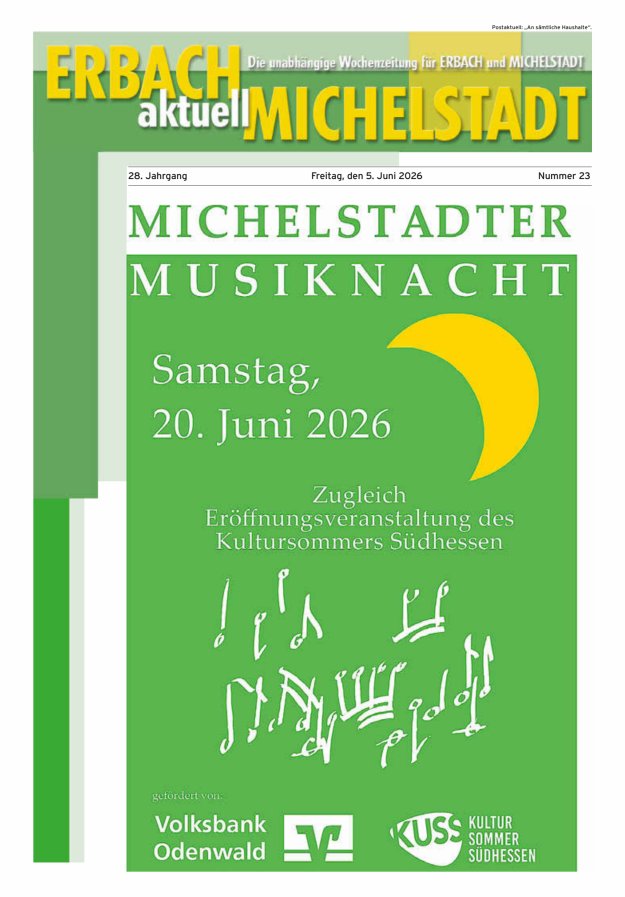 Erbach-Michelstadt aktuell Titelblatt 23/2026