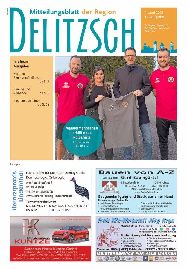 Mitteilungsblatt der Region Delitzsch Titelblatt 11/2026