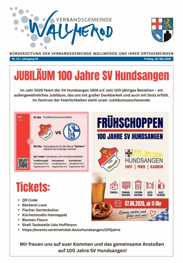 Wir über uns - Verbandsgemeinde Wallmerod Titelblatt 22/2026