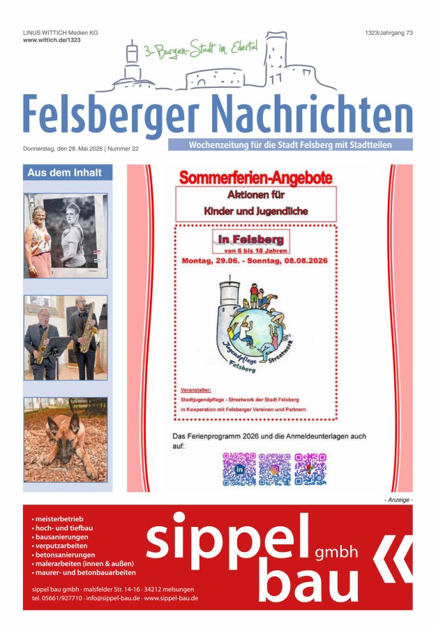 Felsberger Nachrichten Titelblatt 22/2026