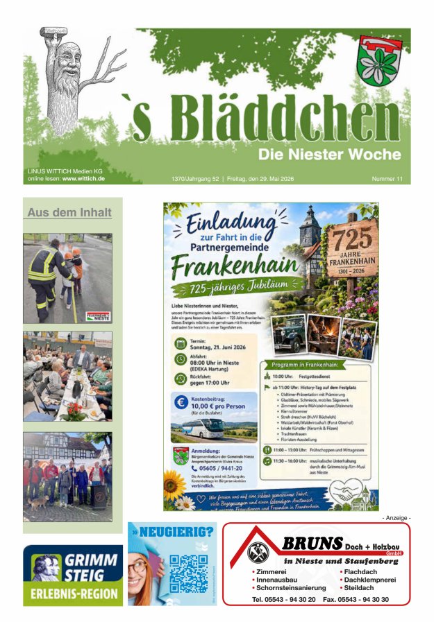 Niester Woche Titelblatt 11/2026