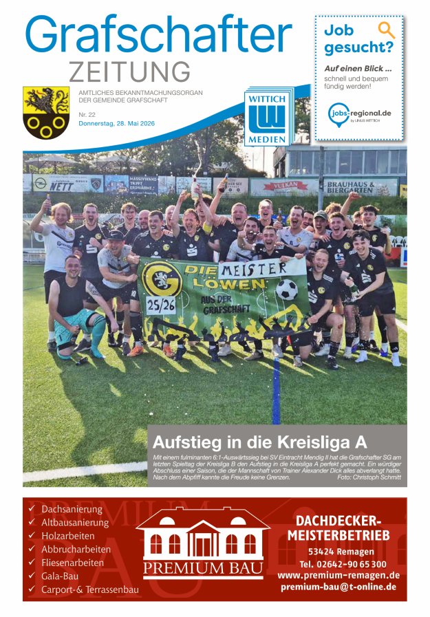 Grafschafter Zeitung Titelblatt 22/2026