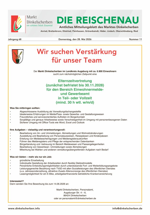 Die Reischenau Titelblatt 11/2026
