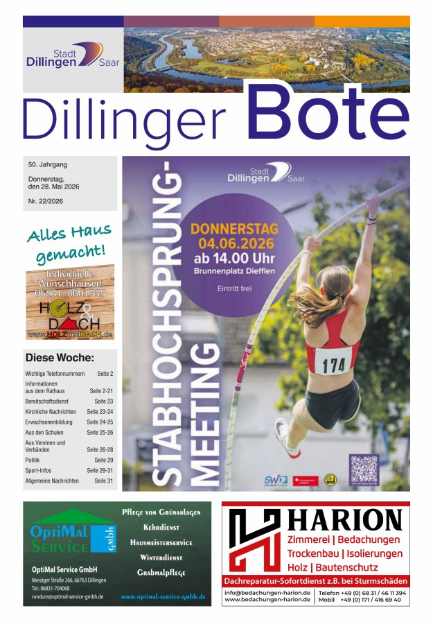 Dillinger Bote Titelblatt 22/2026