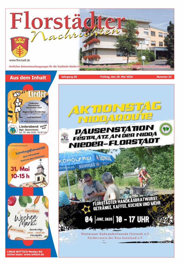 Florstädter Nachrichten Titelblatt 22/2026