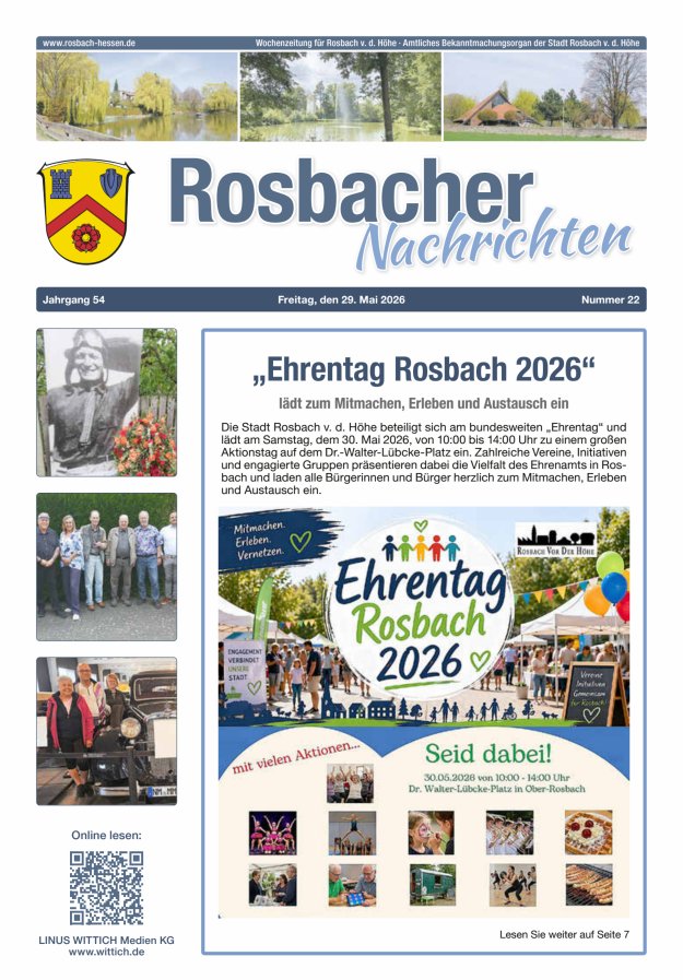 Rosbacher Nachrichten Titelblatt 22/2026