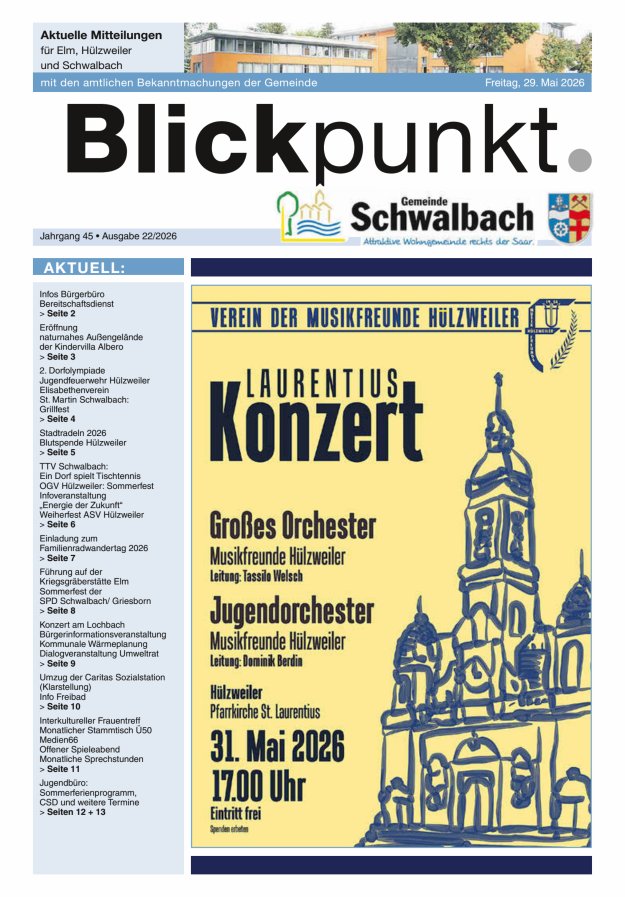 Blickpunkt Schwalbach Titelblatt 22/2026