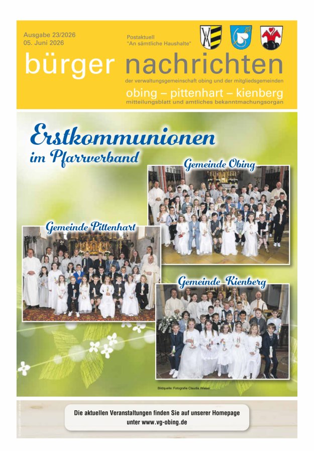 Bürger Nachrichten Obing Pittenhart Kienberg Titelblatt 23/2026