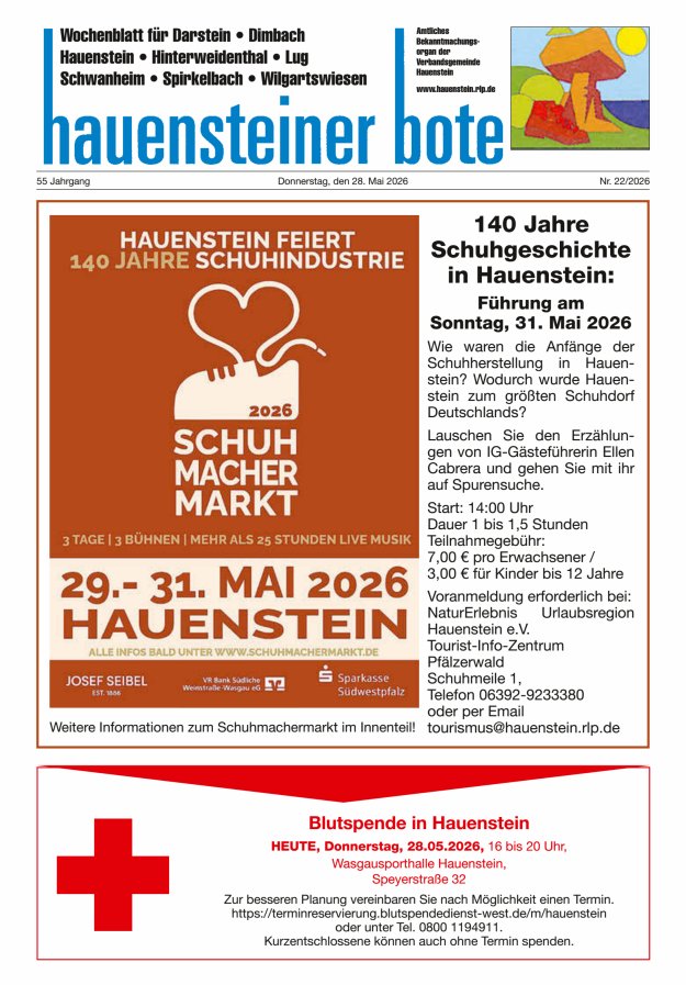 Hauensteiner Bote Titelblatt 22/2026