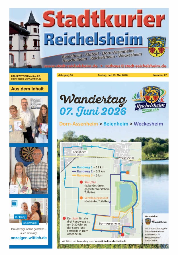 Stadtkurier Reichelsheim Titelblatt 22/2026