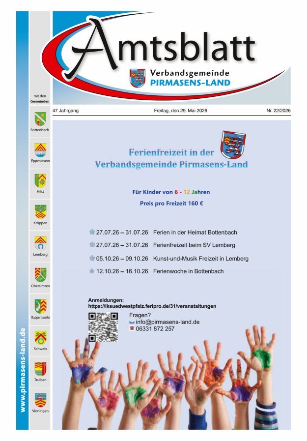 Amtsblatt VG Pirmasens-Land Titelblatt 22/2026