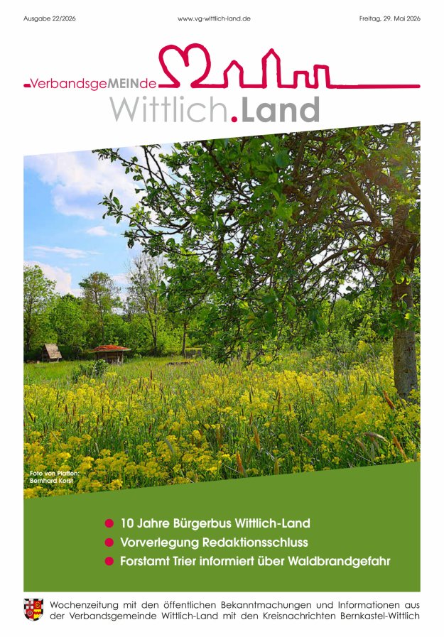 Mein Wittlich.Land Titelblatt 22/2026