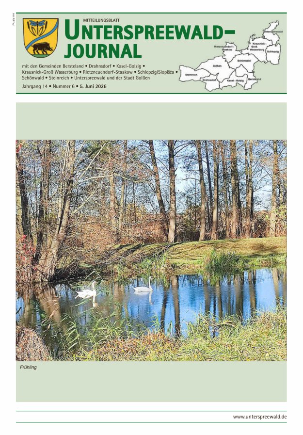 Unterspreewald-Journal Titelblatt 06/2026