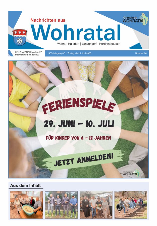 Nachrichten aus Wohratal Titelblatt 06/2026