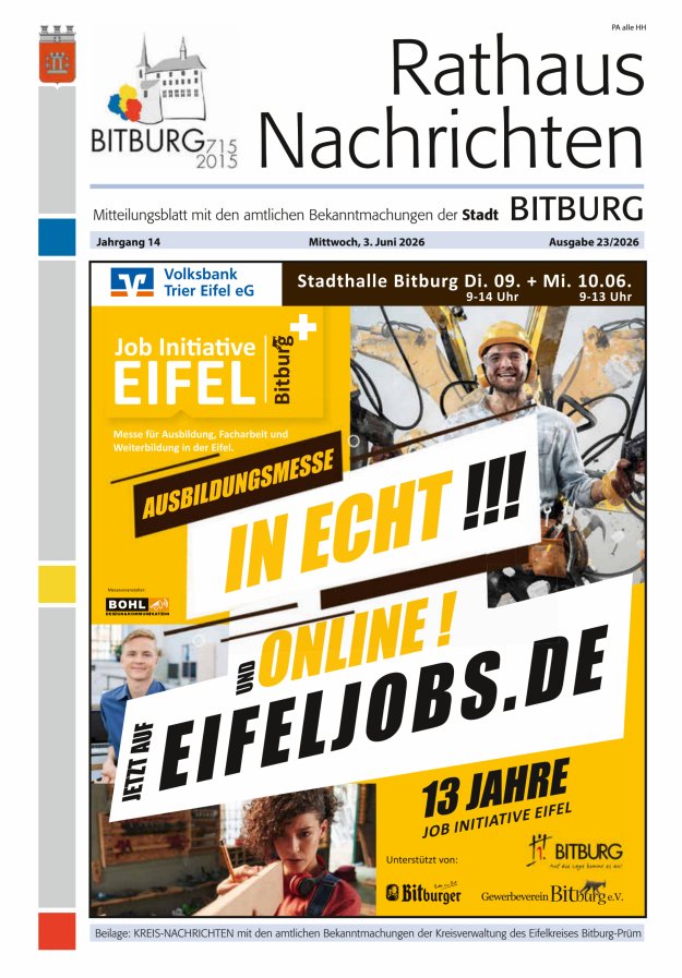 Rathaus-Nachrichten Bitburg Titelblatt 23/2026