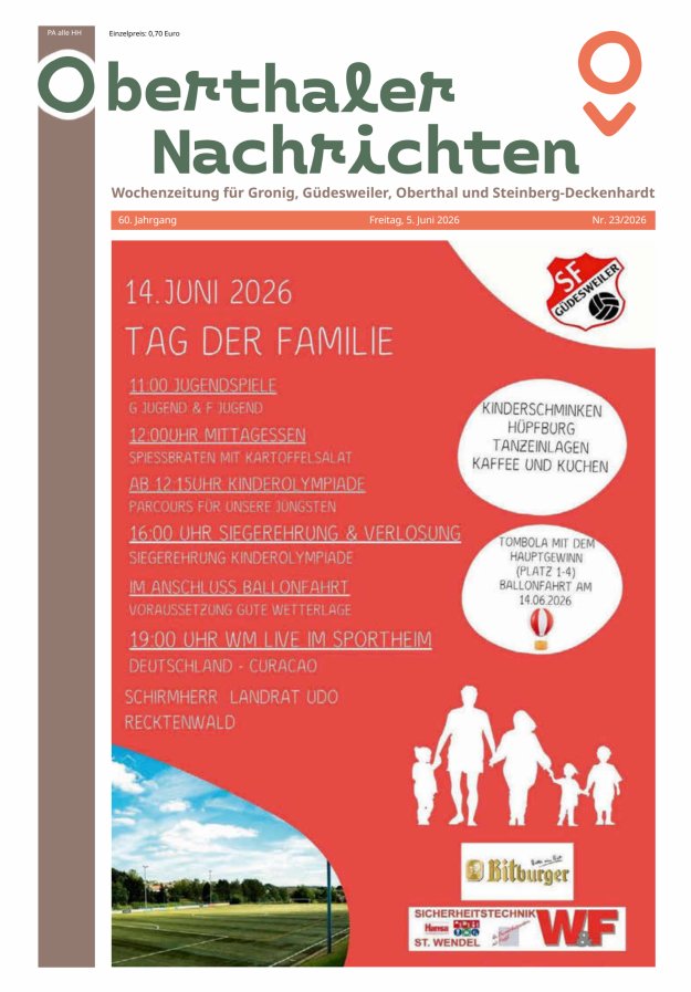 Oberthaler Nachrichten Titelblatt 23/2026