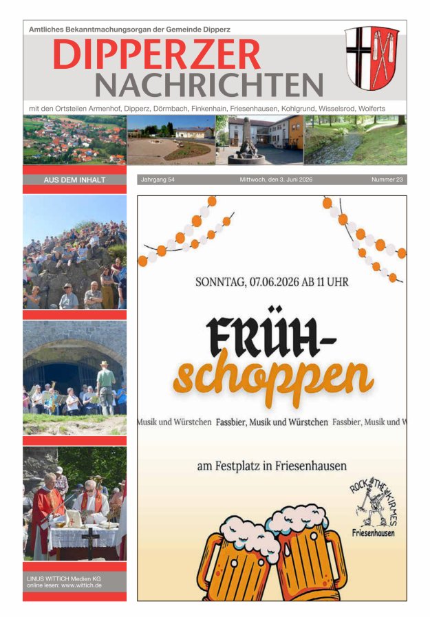 Dipperzer Nachrichten Titelblatt 23/2026