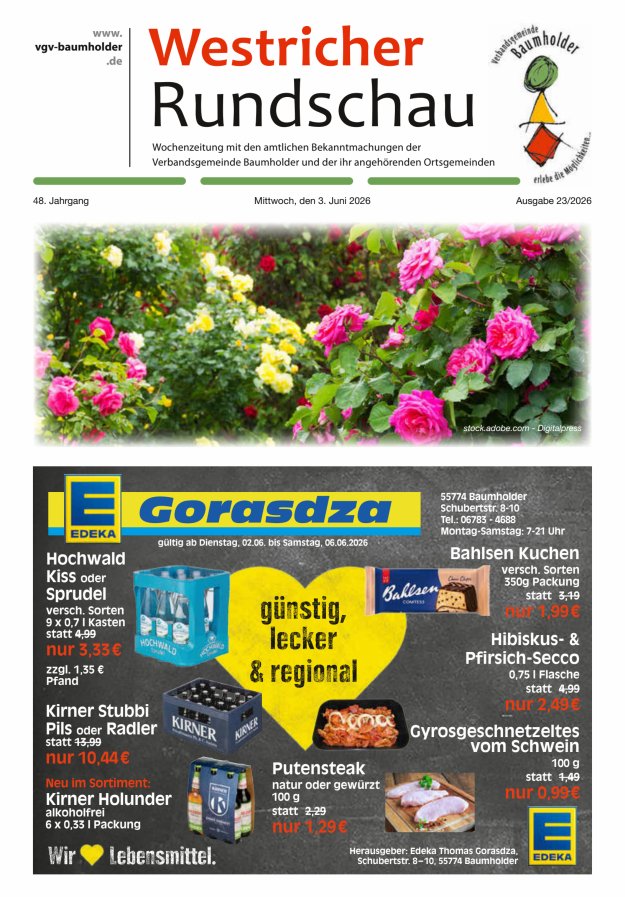 Westricher Rundschau VG Baumholder Titelblatt 23/2026
