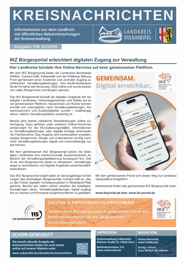 Kreisnachrichten Titelblatt 22/2026