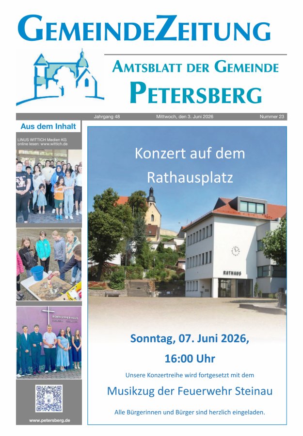 Amtsblatt Blickpunkt Petersberg Titelblatt 23/2026