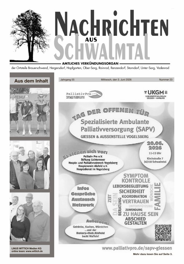 Nachrichten aus Schwalmtal Titelblatt 23/2026