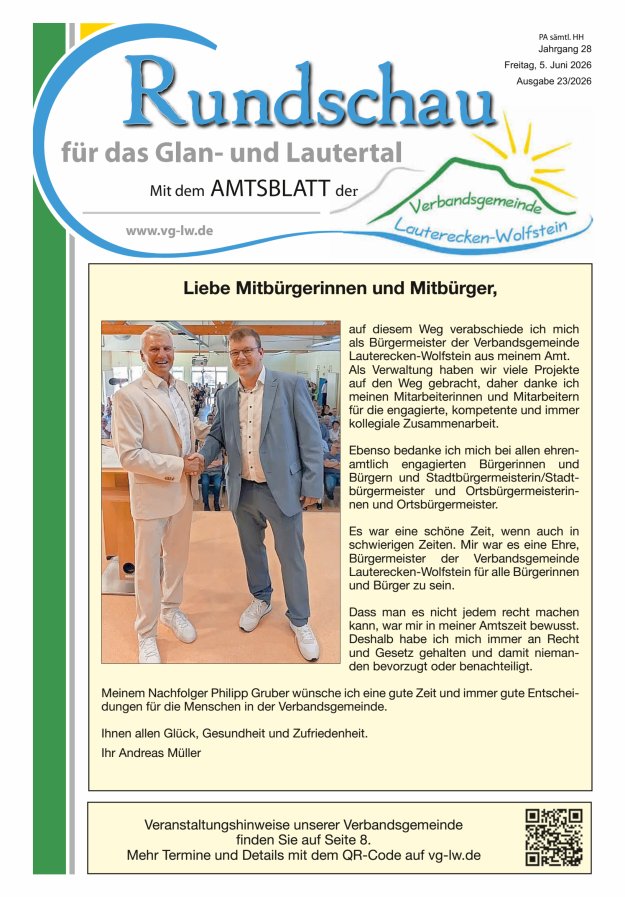 Rundschau für das Glan- und Lautertal Titelblatt 23/2026