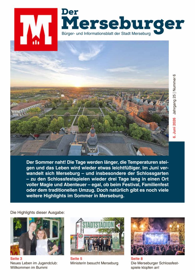 Der Merseburger - Bürger- und Informationsblatt für die Stadt Merseburg Titelblatt 06/2026