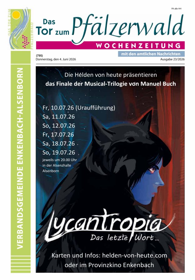 Das Tor zum Pfälzer Wald - VG Enkenbach-Alsenborn Titelblatt 23/2026