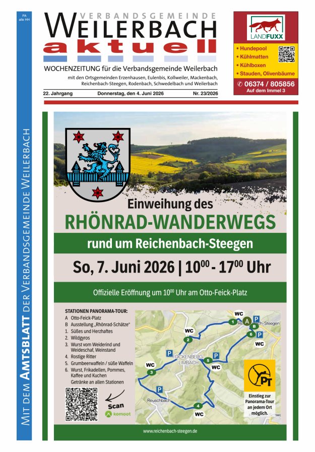 Verbandsgemeinde Weilerbach aktuell Titelblatt 23/2026