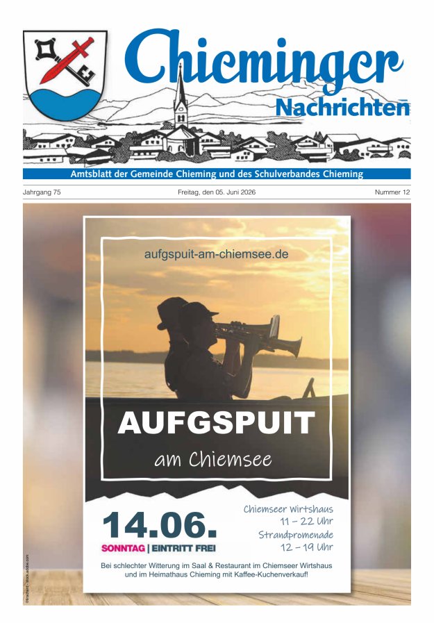 Chieminger Nachrichten Titelblatt 12/2026