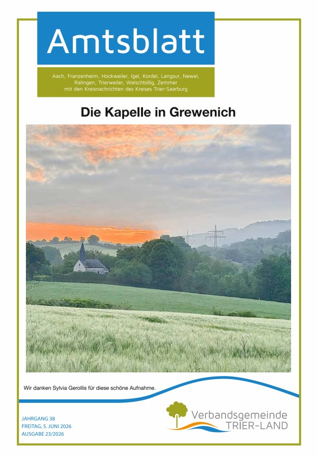 Amtsblatt VG Trier-Land Titelblatt 23/2026