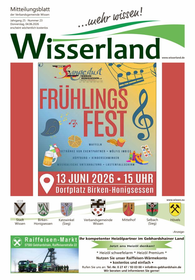 Mitteilungsblatt Wissen - Wisserland...mehr wissen! Titelblatt 23/2026