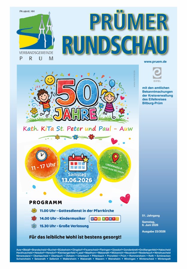 Prümer Rundschau Titelblatt 23/2026