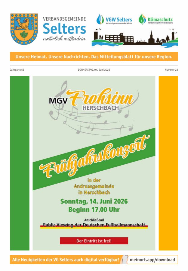 Unsere Verbandsgemeinde Selters Ww Titelblatt 23/2026