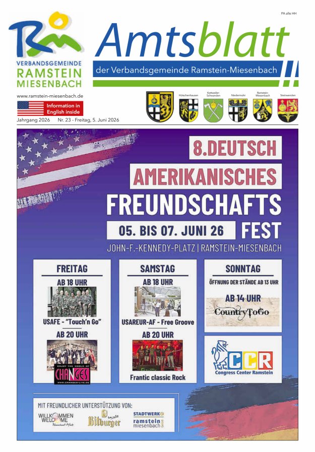 Amtsblatt VG Ramstein-Miesenbach Titelblatt 23/2026
