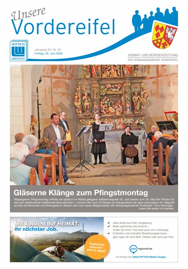 Mitteilungsblatt Vordereifel - Heimat- u Bürgerzeitung der VG Vordereifel Titelblatt 23/2026